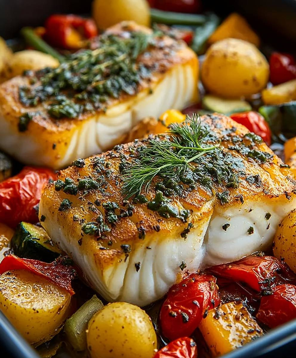 Mediterrane Fischfilets mit Gemüse
