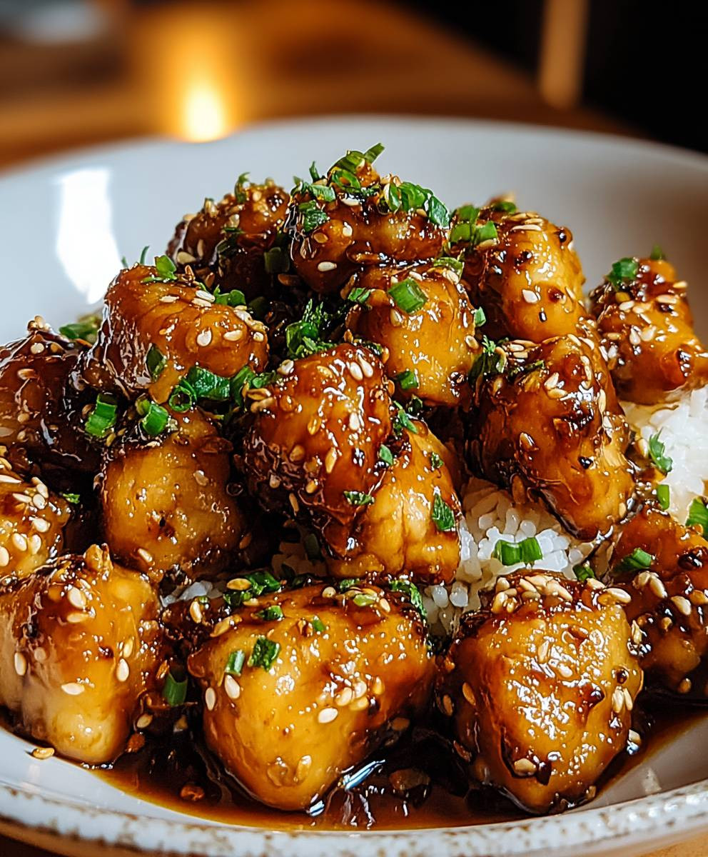 Karamellisiertes Sesam Hähnchen
