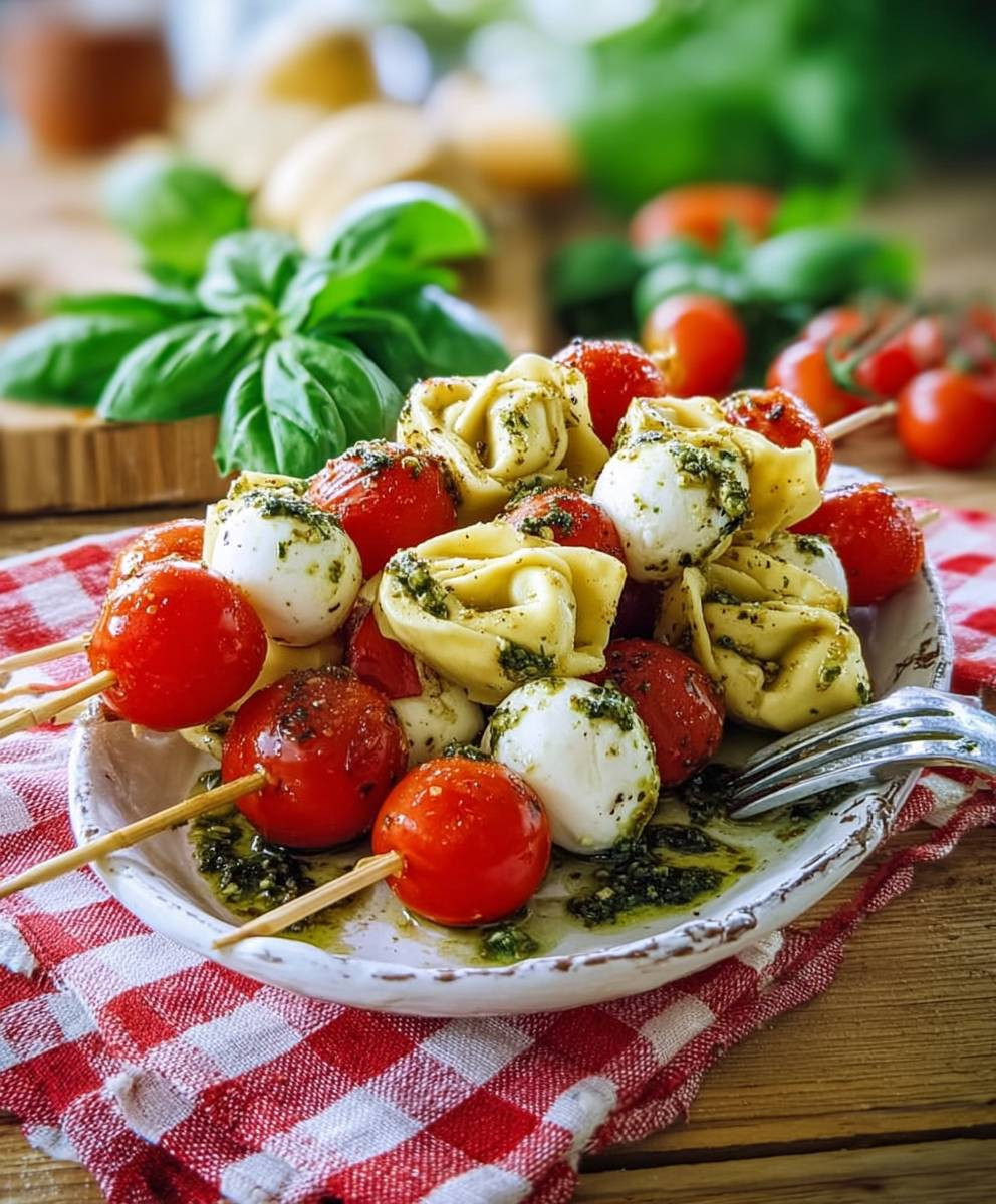 Tortellini Spieße Tomate Mozzarella