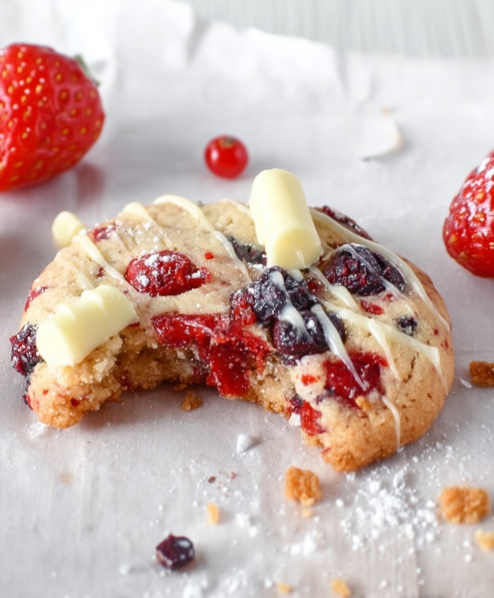 Beeren Cookies weiße Schokolade