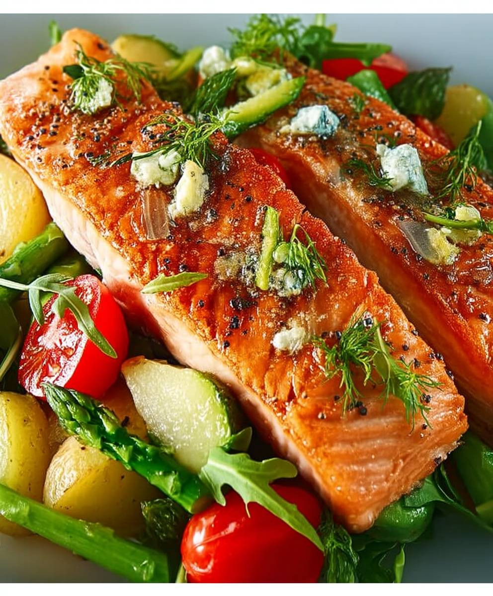 Low Carb Lachs Ofengemüse Feta