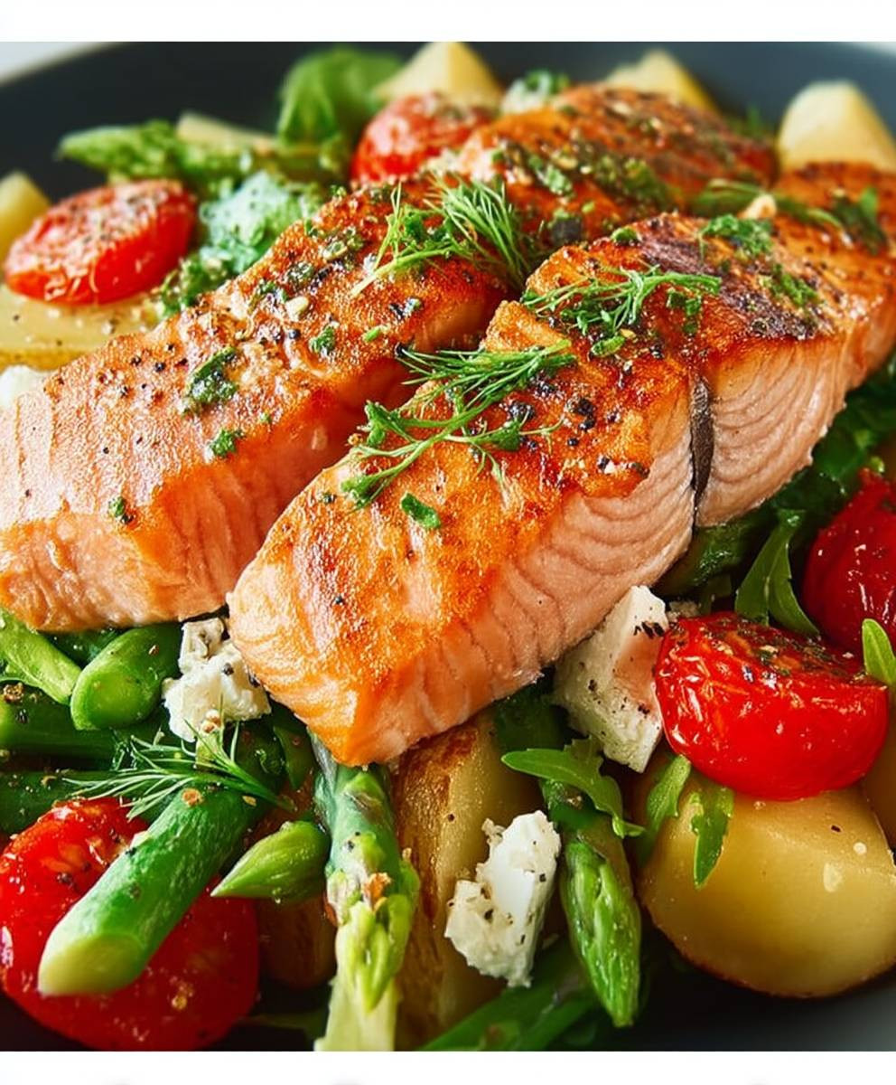Low Carb Lachs Ofengemüse Feta