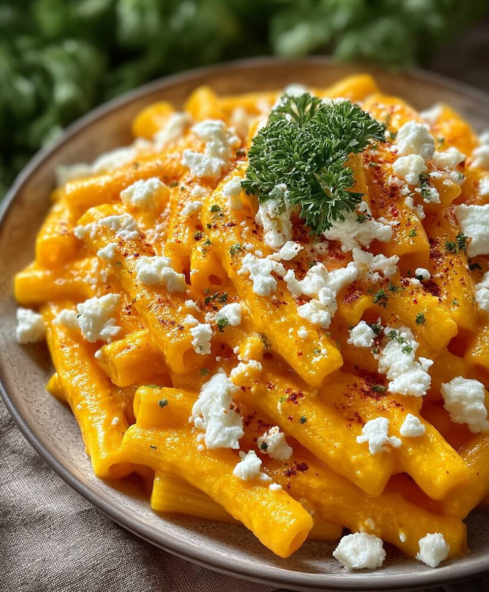 Kürbis Pasta Feta Hokkaido