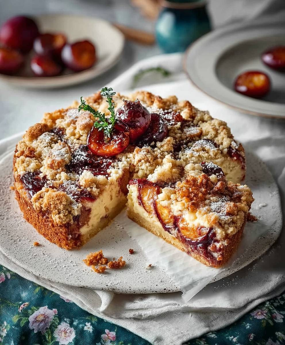 Zwetschgenkuchen Rührteig Streusel