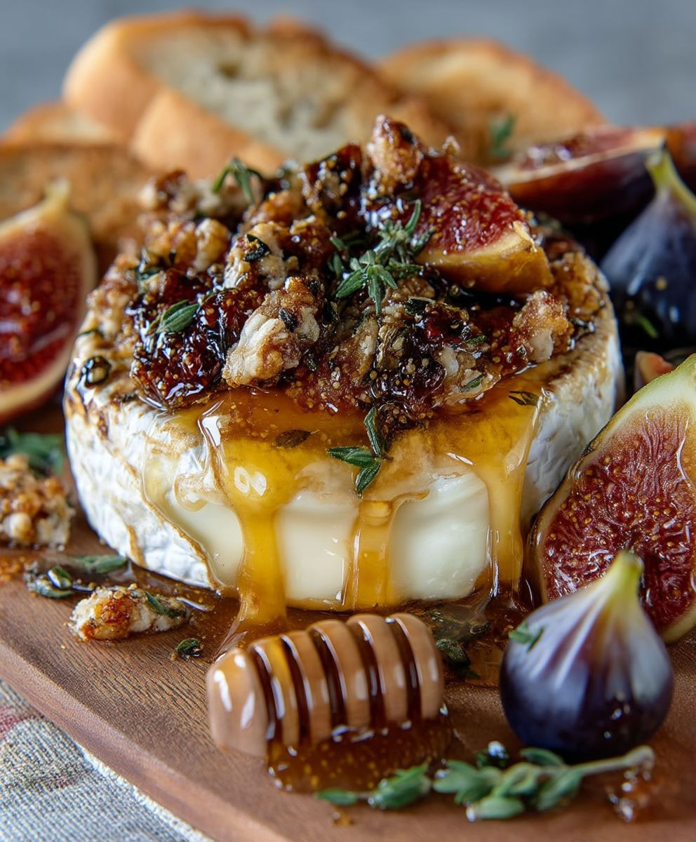 Gebackener Brie mit Feigen Honig