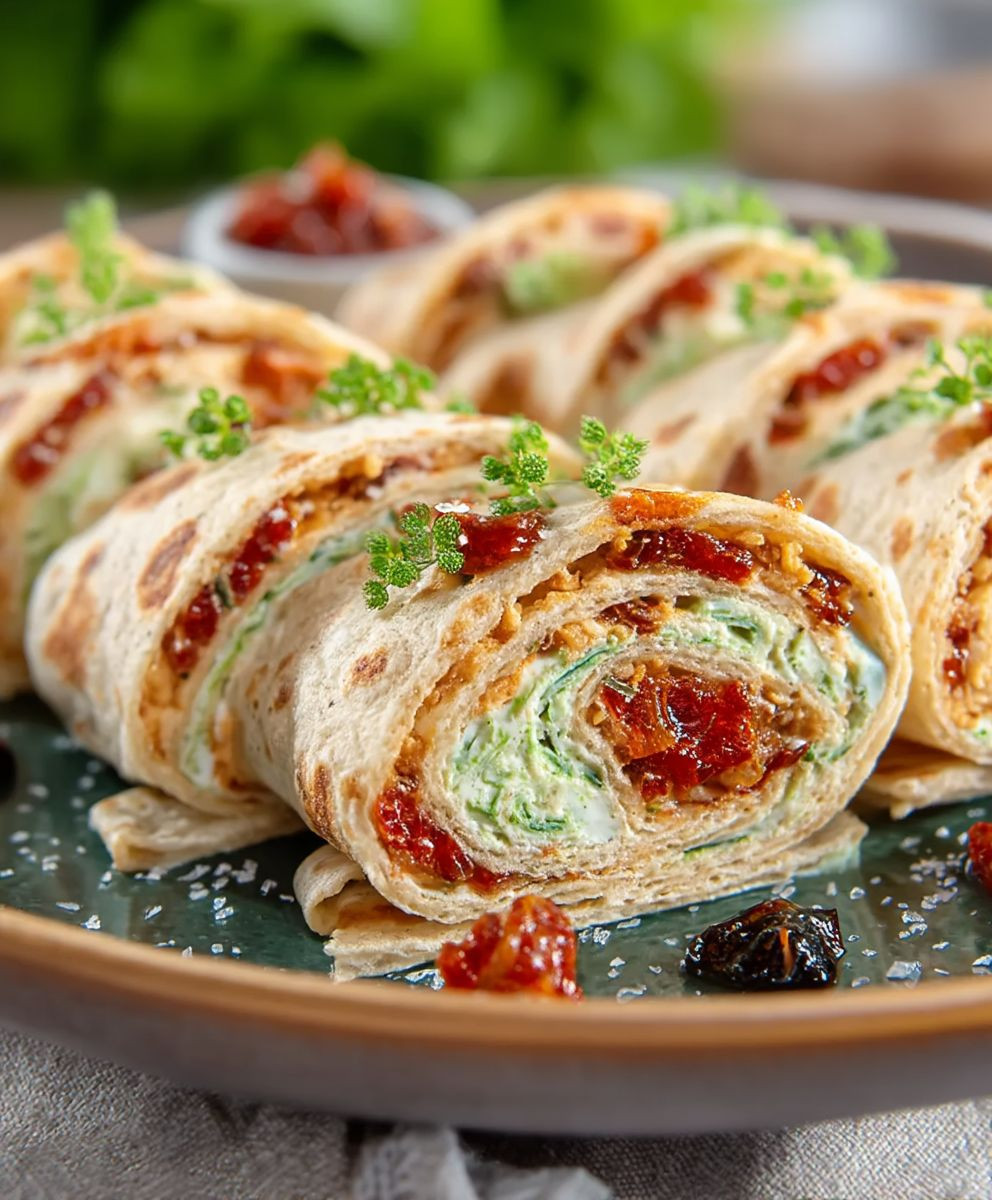 Vegetarische Wrap Röllchen Fingerfood