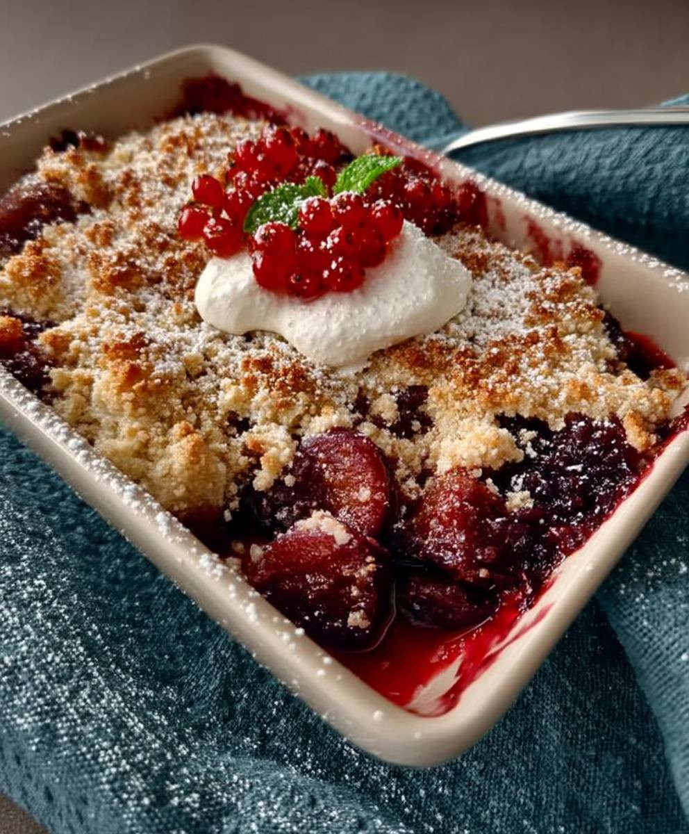 Zwetschgen Crumble backen
