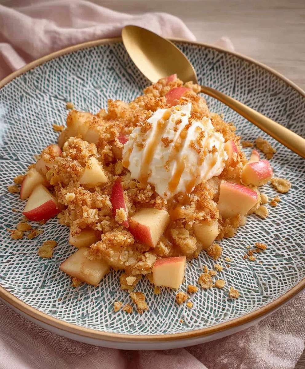Apfel Crumble Haferflocken einfach