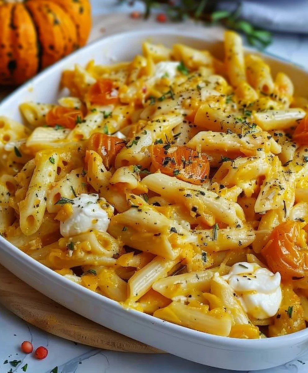 Cremige Burrata Pasta mit Kürbis: Einfaches Rezept