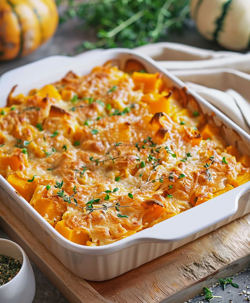 Cremiger Butternut Kürbis Auflauf – schnell & einfach