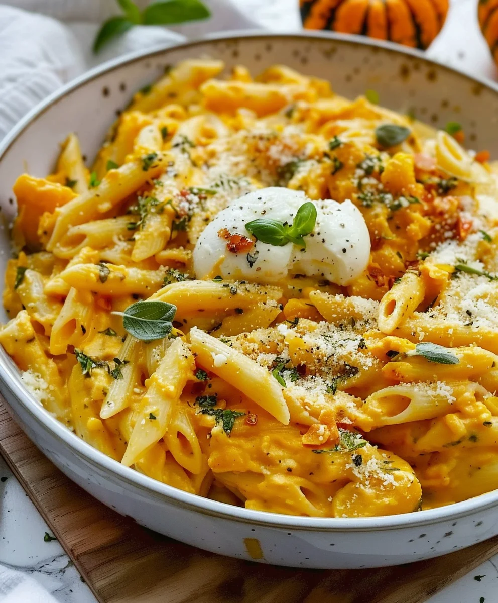 Cremige Burrata Pasta mit Kürbis: Einfaches Rezept