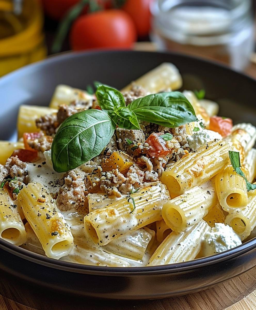 Rigatoni Hack Feta Creme