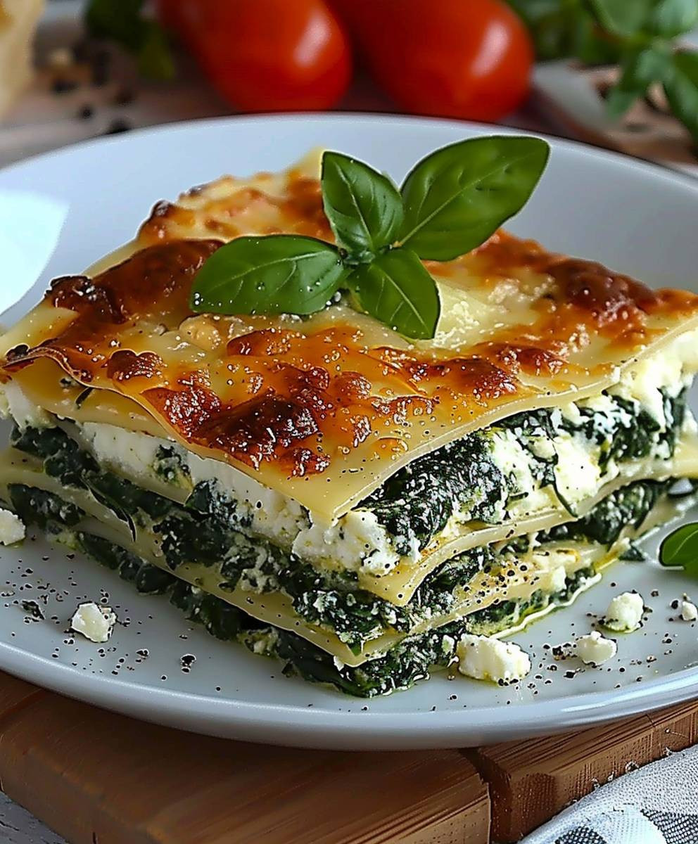 Spinat Lasagne mit Feta
