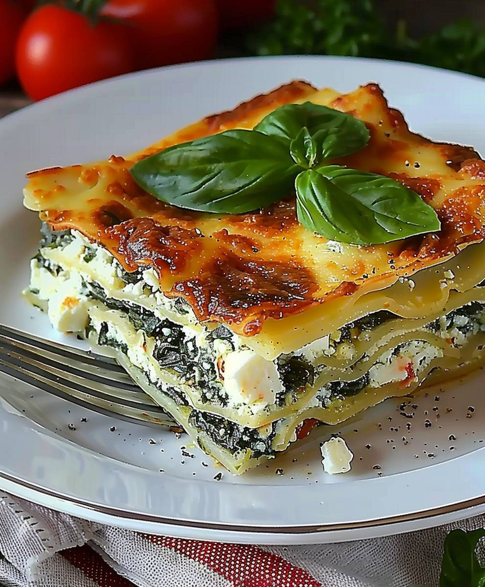 Spinat Lasagne mit Feta