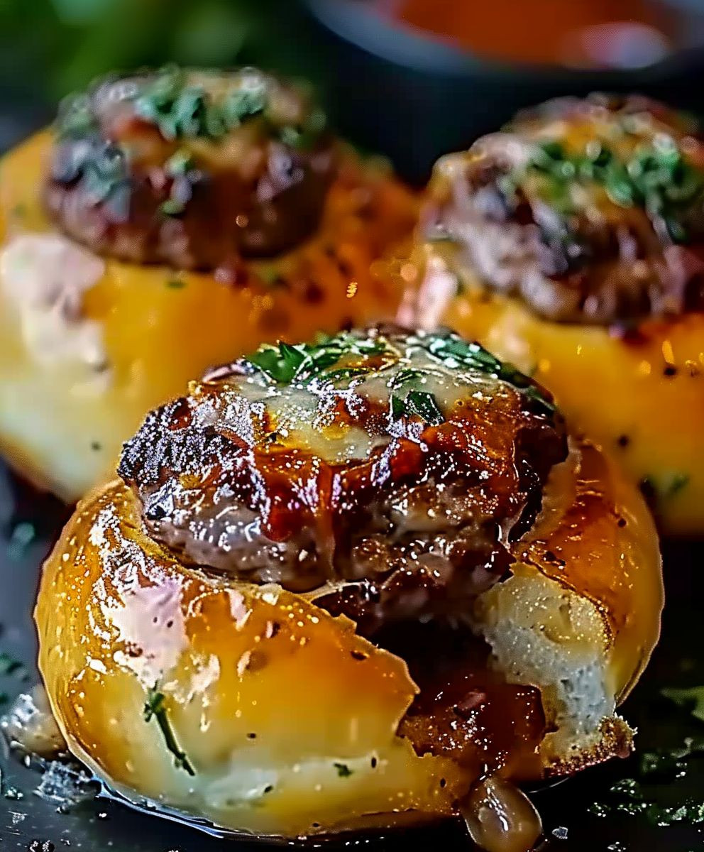 Knoblauch Parmesan Cheeseburger