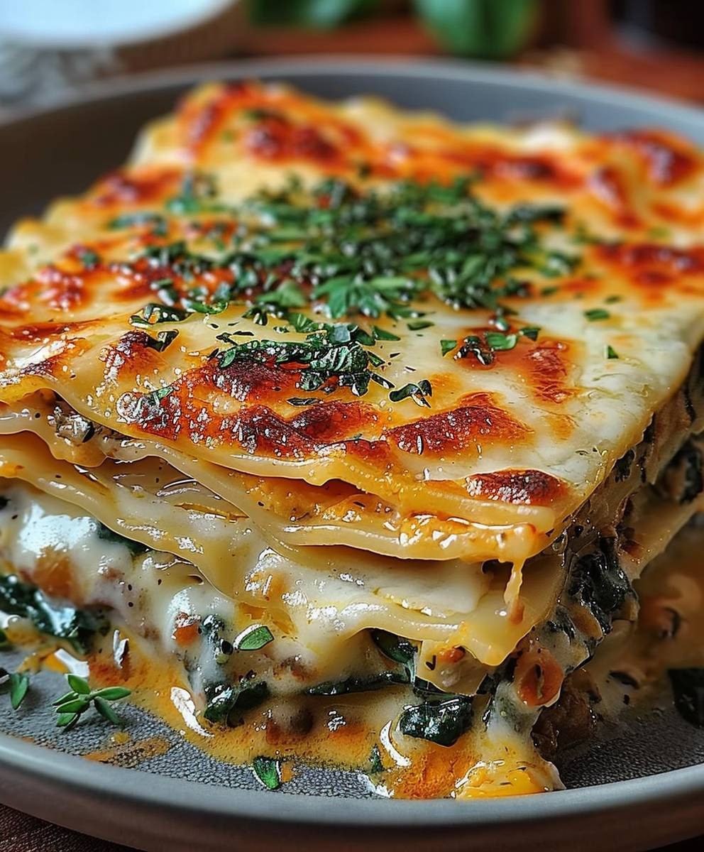 Spinat Pilz Lasagne Familie