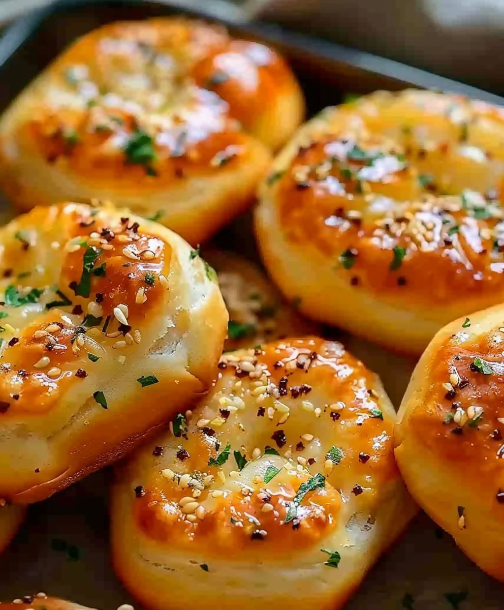 Käsige Knoblauchbrot Häppchen