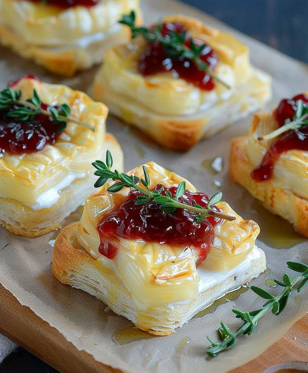 Camembert Blätterteig Häppchen