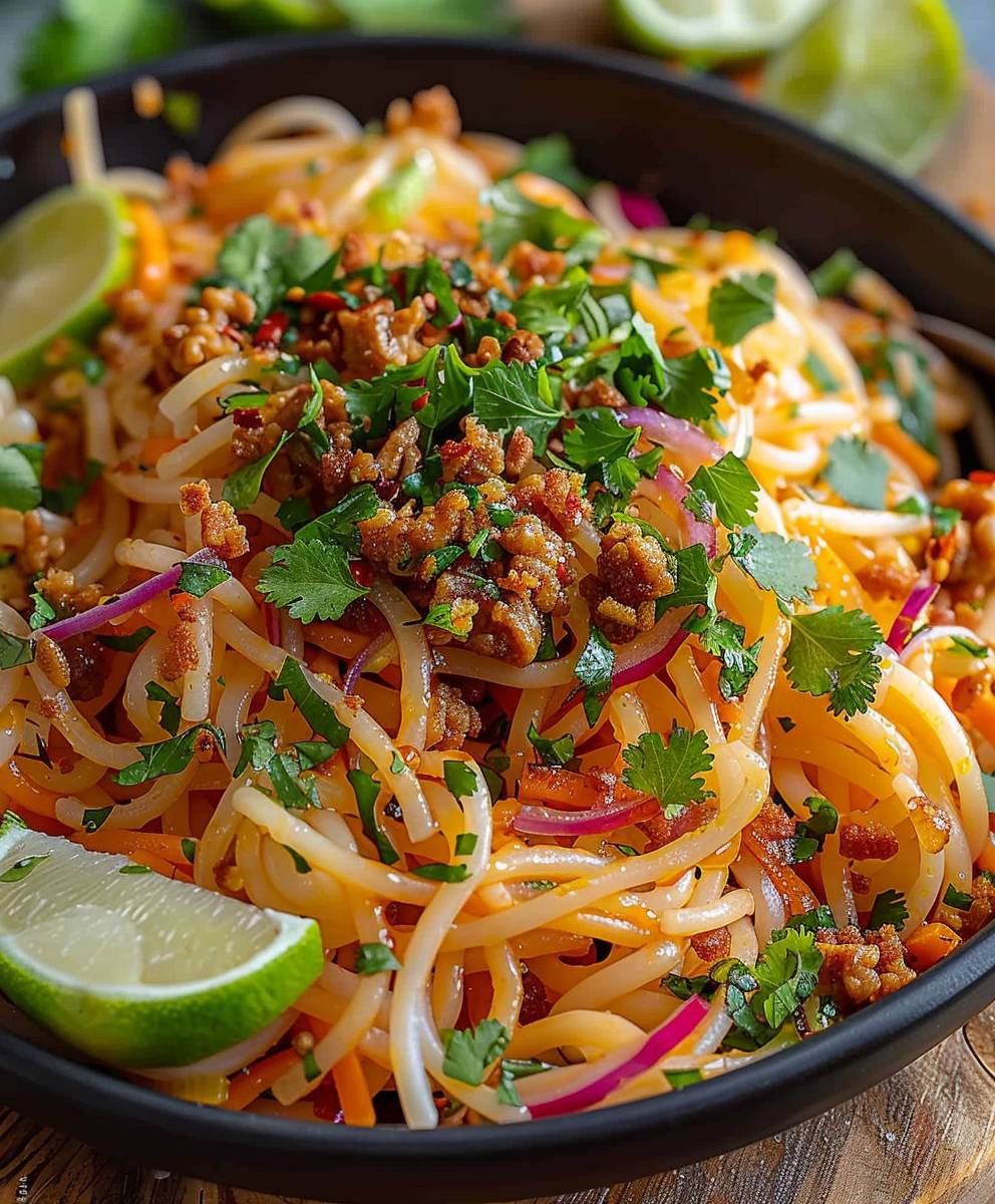 Limetten Crunch Nudelsalat