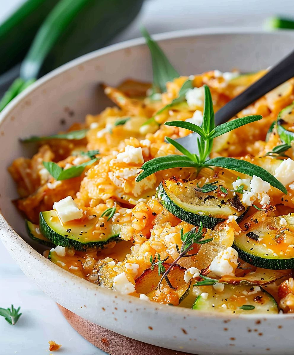Reispfanne Zucchini Feta