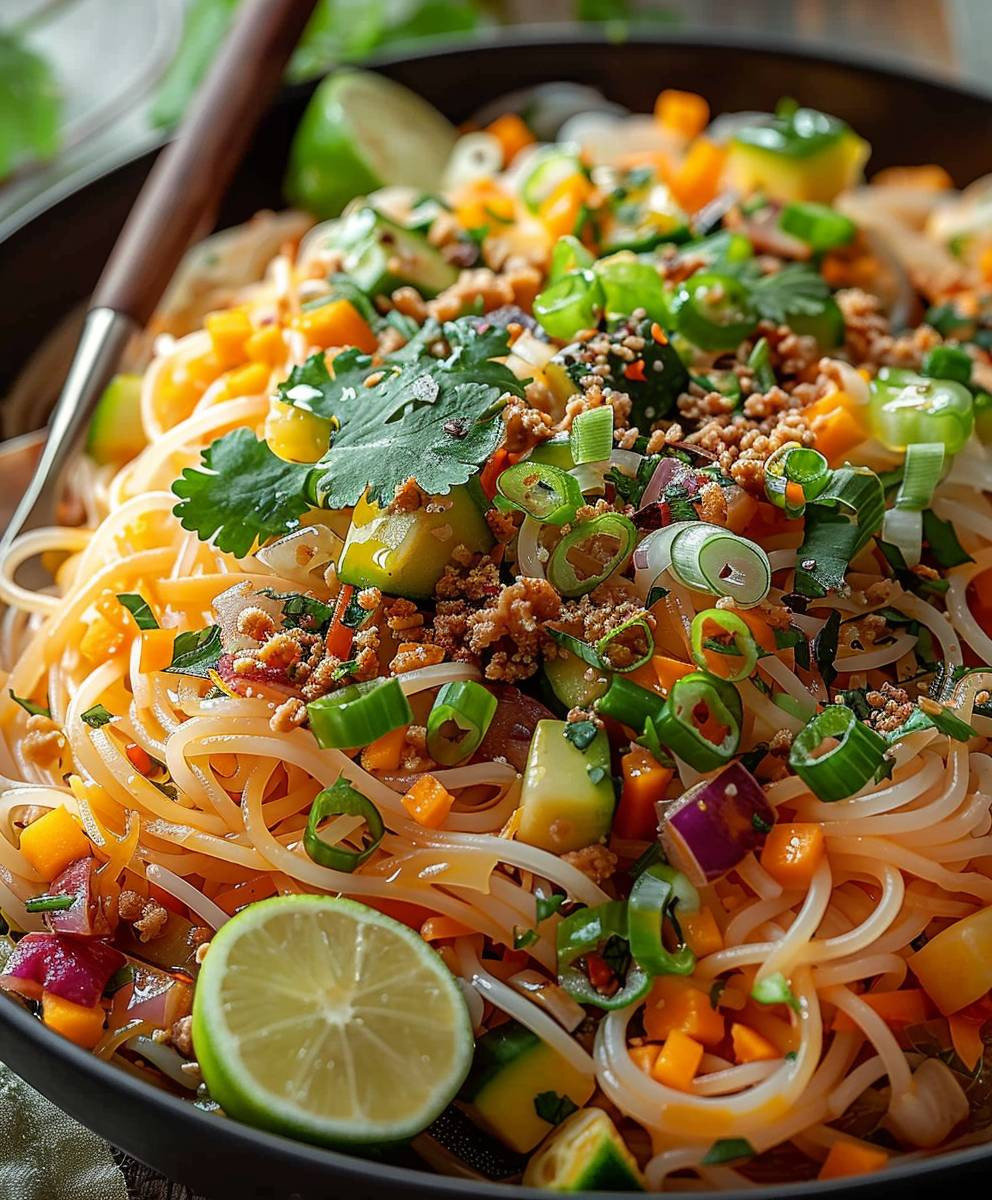 Limetten Crunch Nudelsalat