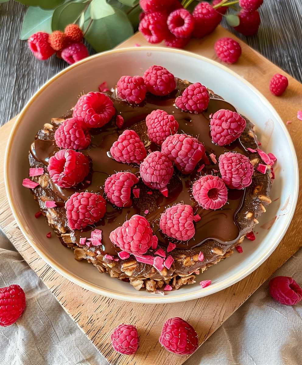 Gebackener Hafer mit Himbeeren