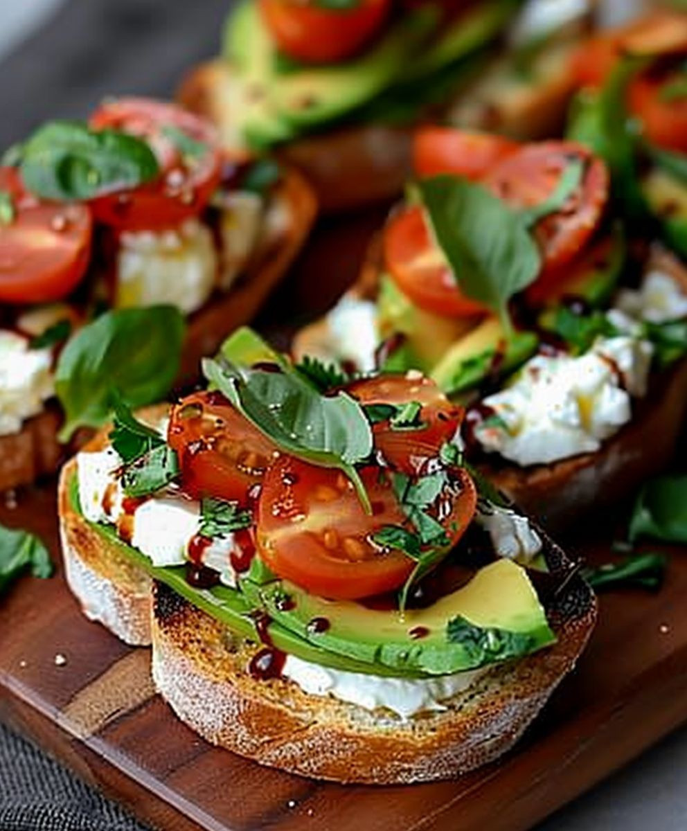 Avocado Burrata Bruschetta Frühstück