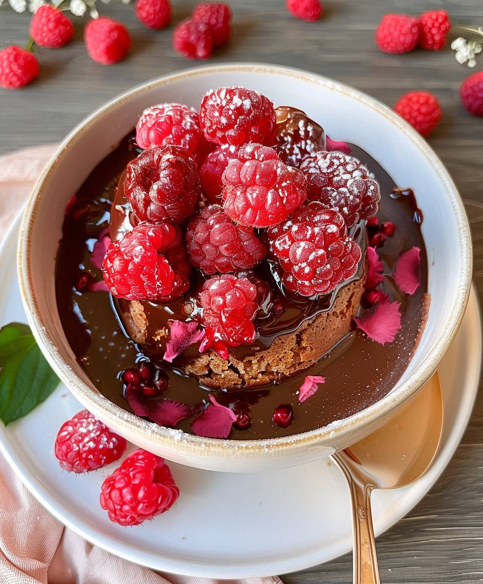 Gebackener Hafer mit Himbeeren