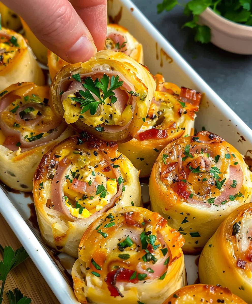 Frühstücksrollen Rührei Käse Speck