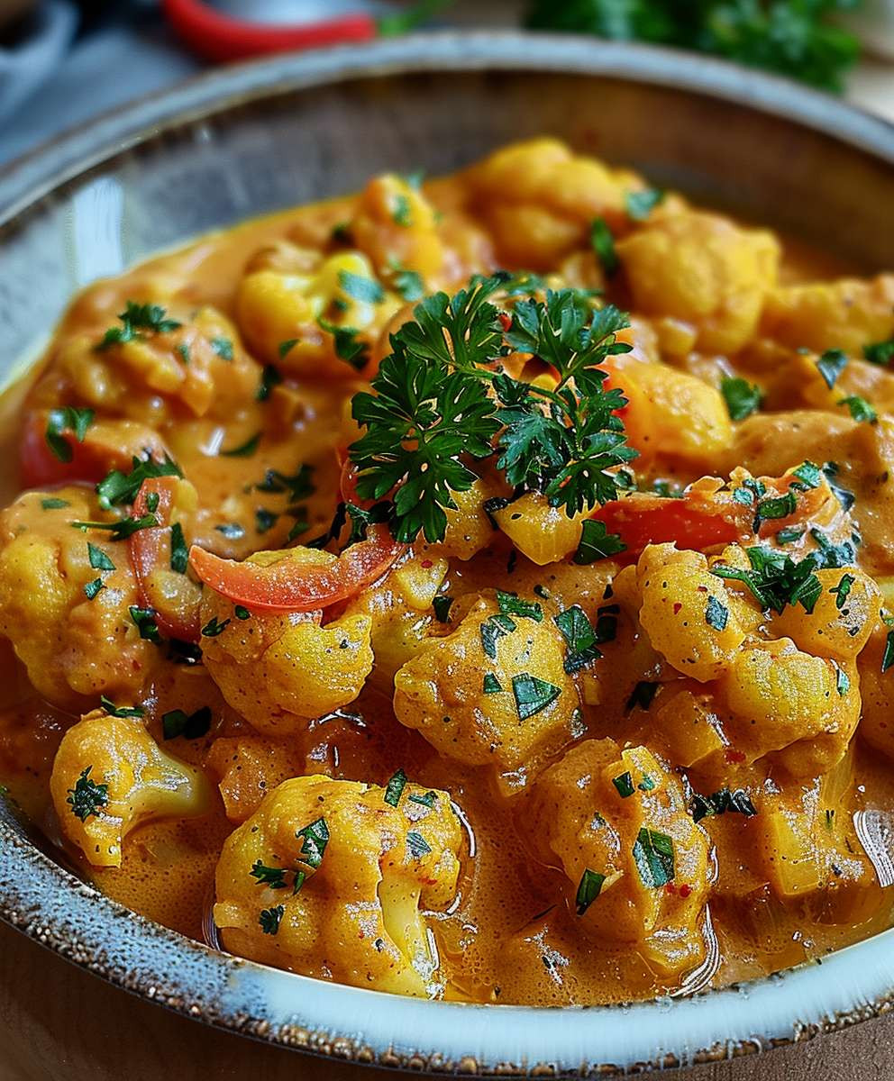 Ofen Blumenkohl Curry Familie