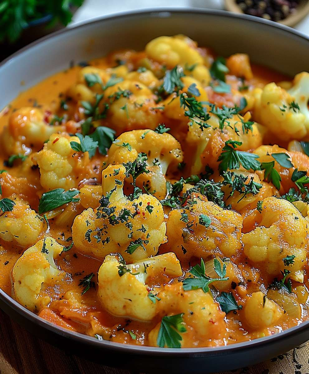 Ofen Blumenkohl Curry Familie