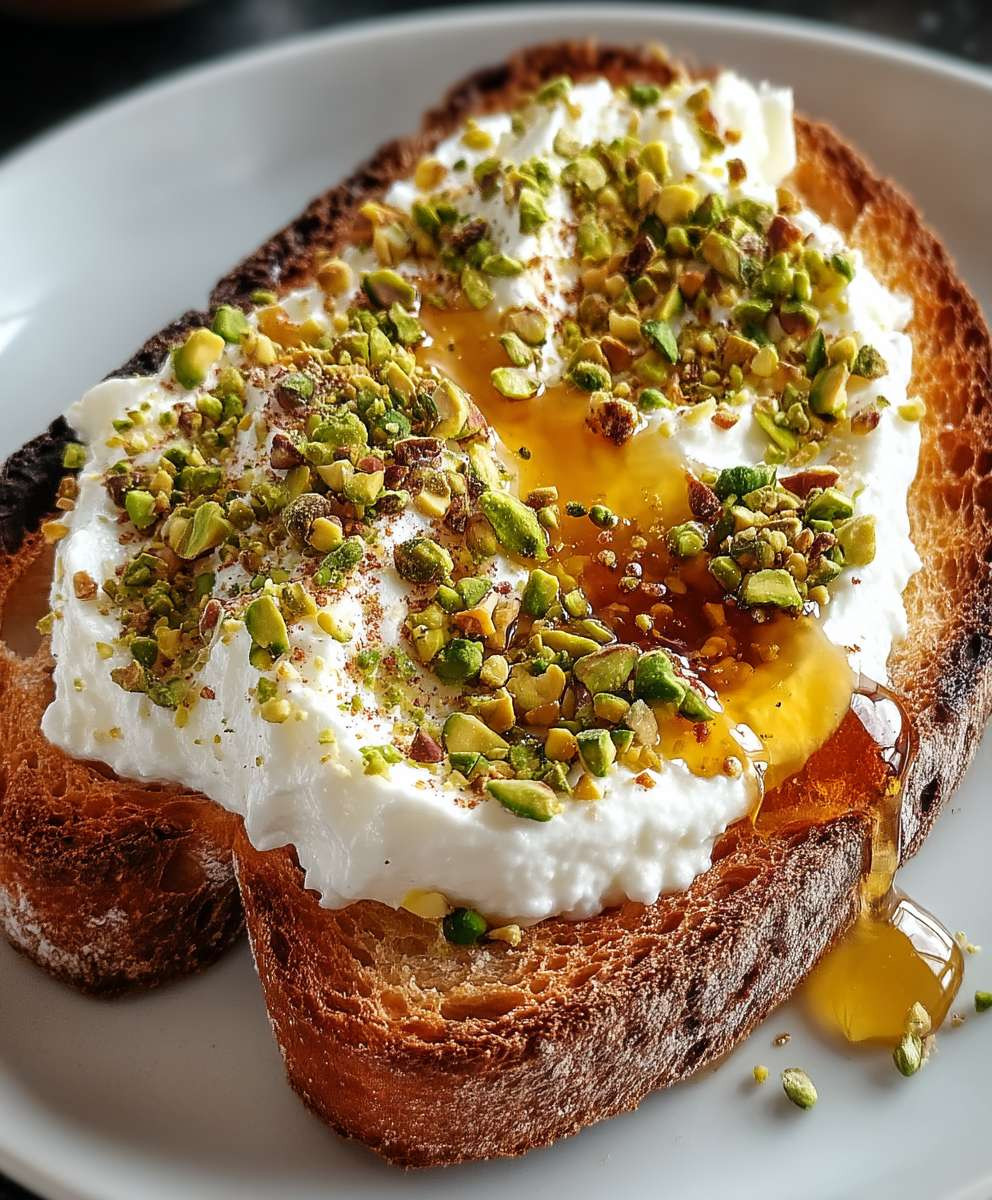 Burrata Toast Pistazien Honig