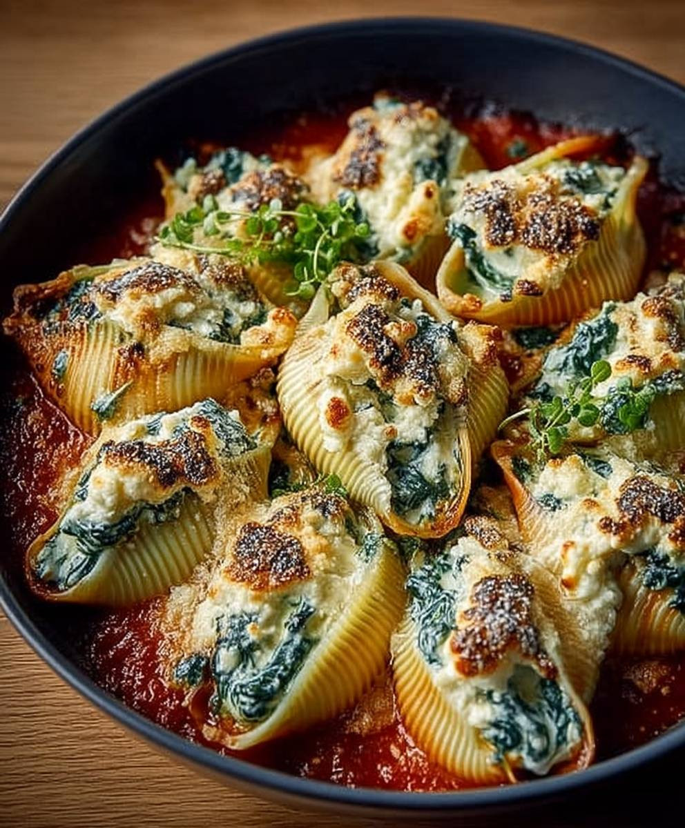 Gefüllte Muscheln Spinat Ricotta