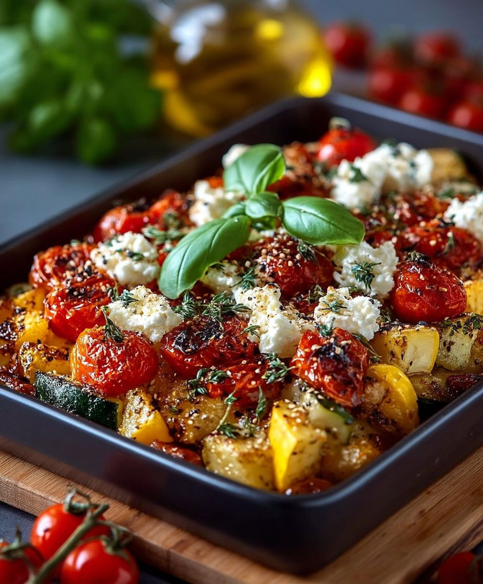 Ofengemüse mit Feta überbacken