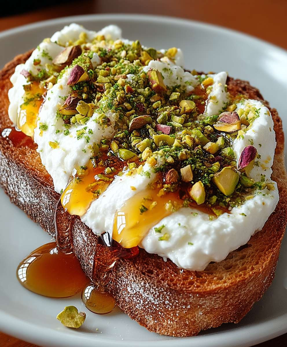 Burrata Toast Pistazien Honig
