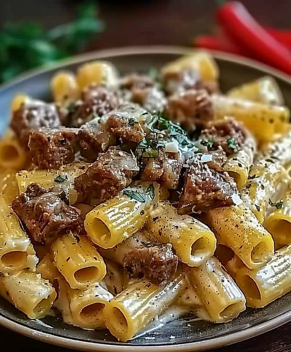 Parmesan Rindfleisch Rigatoni
