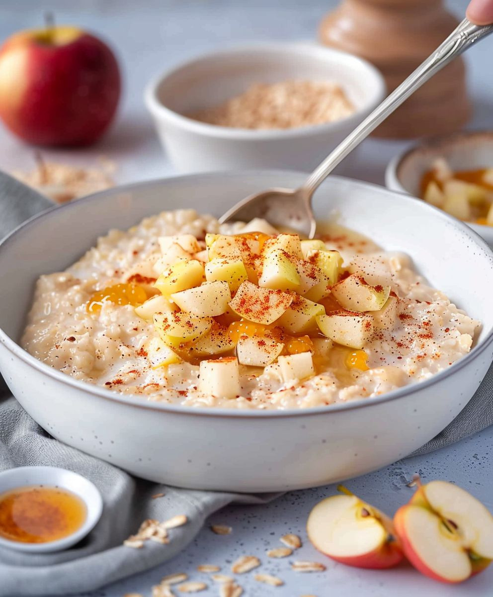 Apfel Zimt Porridge Frühstück