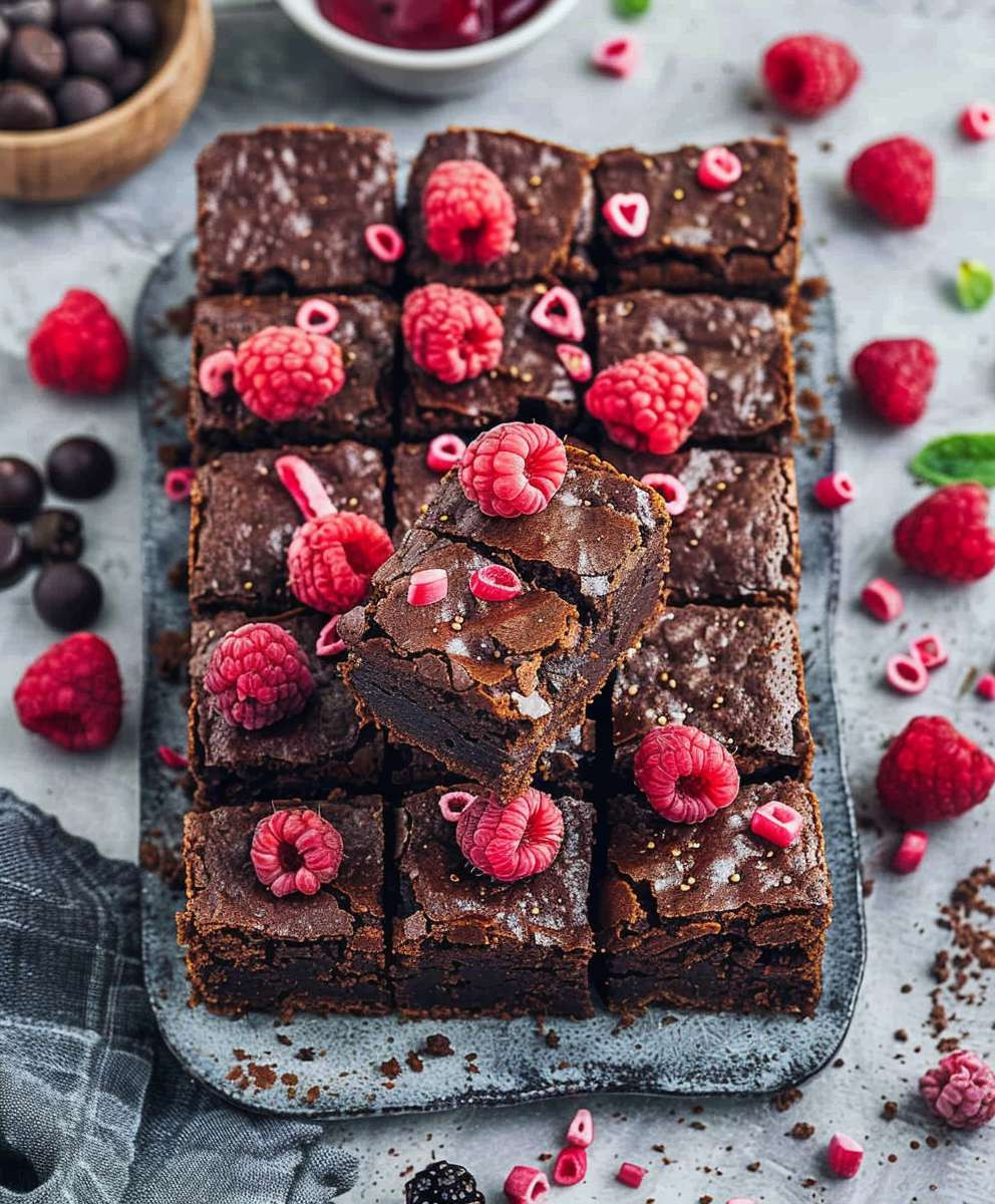 Vegane Himbeer Brownies