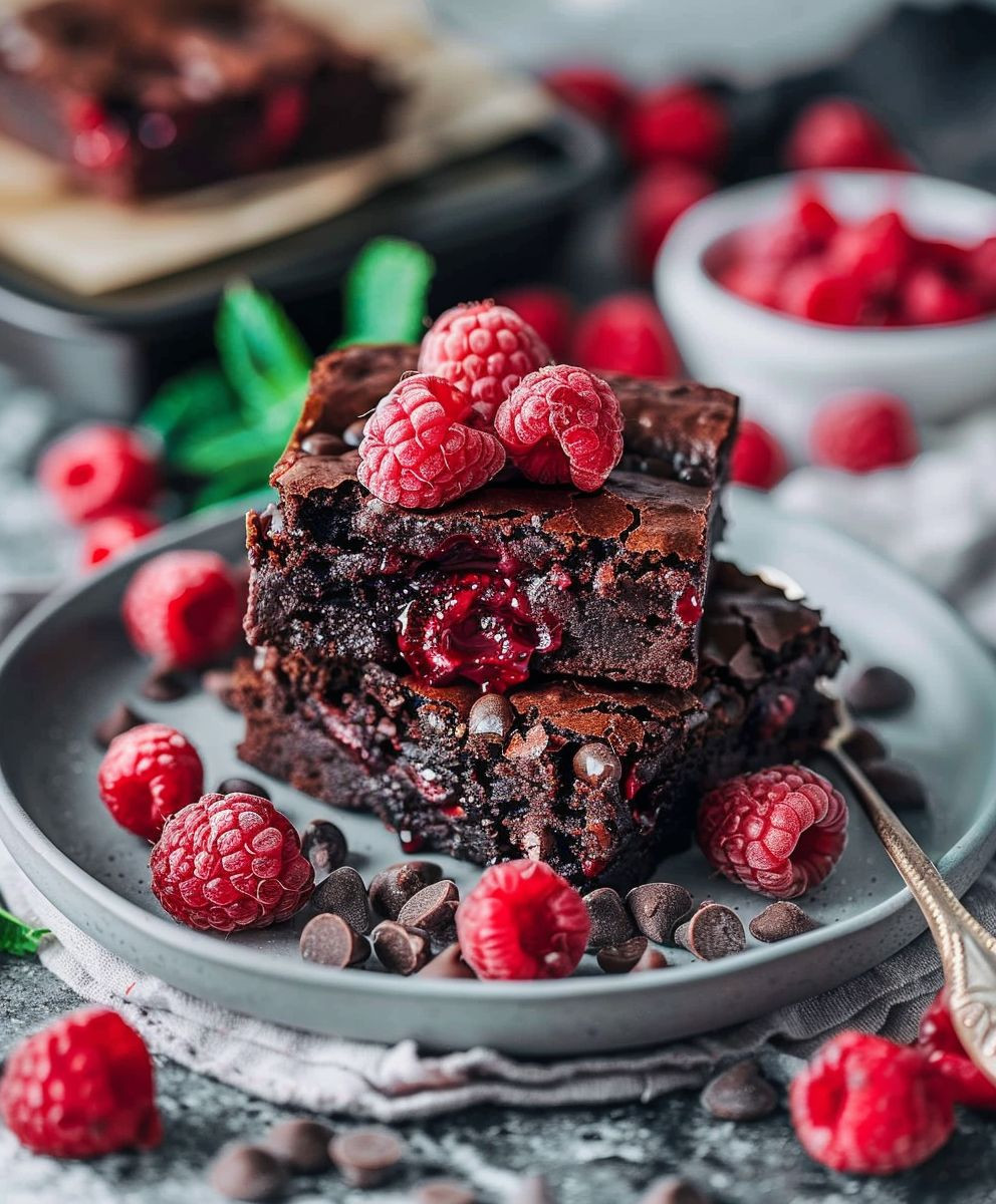 Vegane Himbeer Brownies