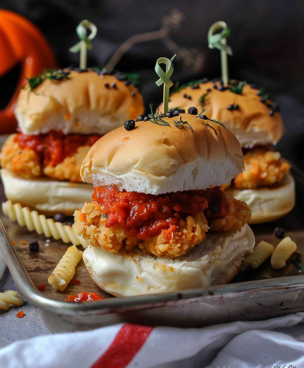 Halloween Chicken Parm Slider