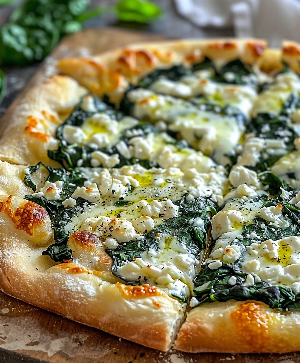 Griechische Weiße Knoblauch-Spinat Pizza: Aromatisch & Lecker