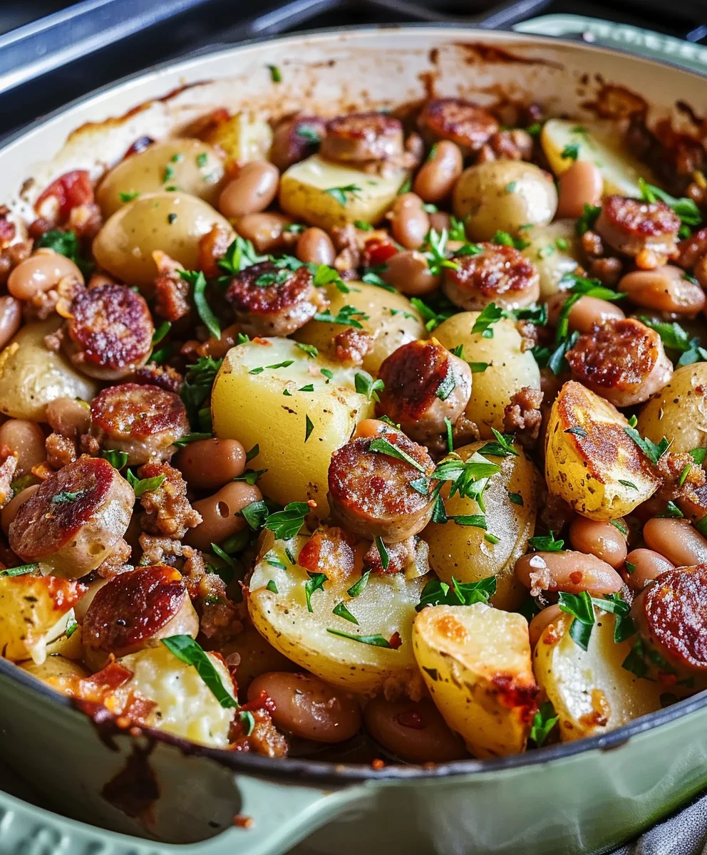 Wurst Bohnen Kartoffel Auflauf: Herzhaft, einfach & lecker!