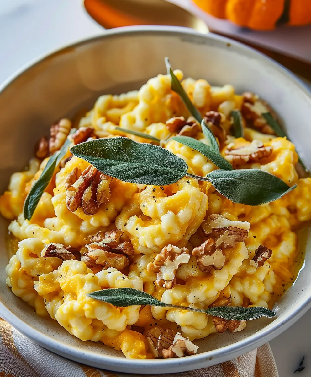 Kürbis Spätzle Walnuss Salbei - Herzhaft & Herbstlich Lecker