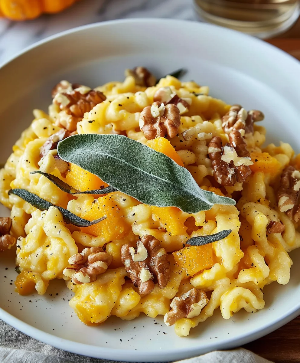 Kürbis Spätzle Walnuss Salbei - Herzhaft & Herbstlich Lecker