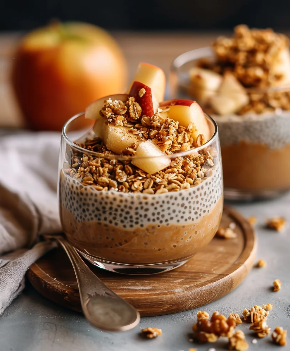Apple Crum extractble Chia Pudding