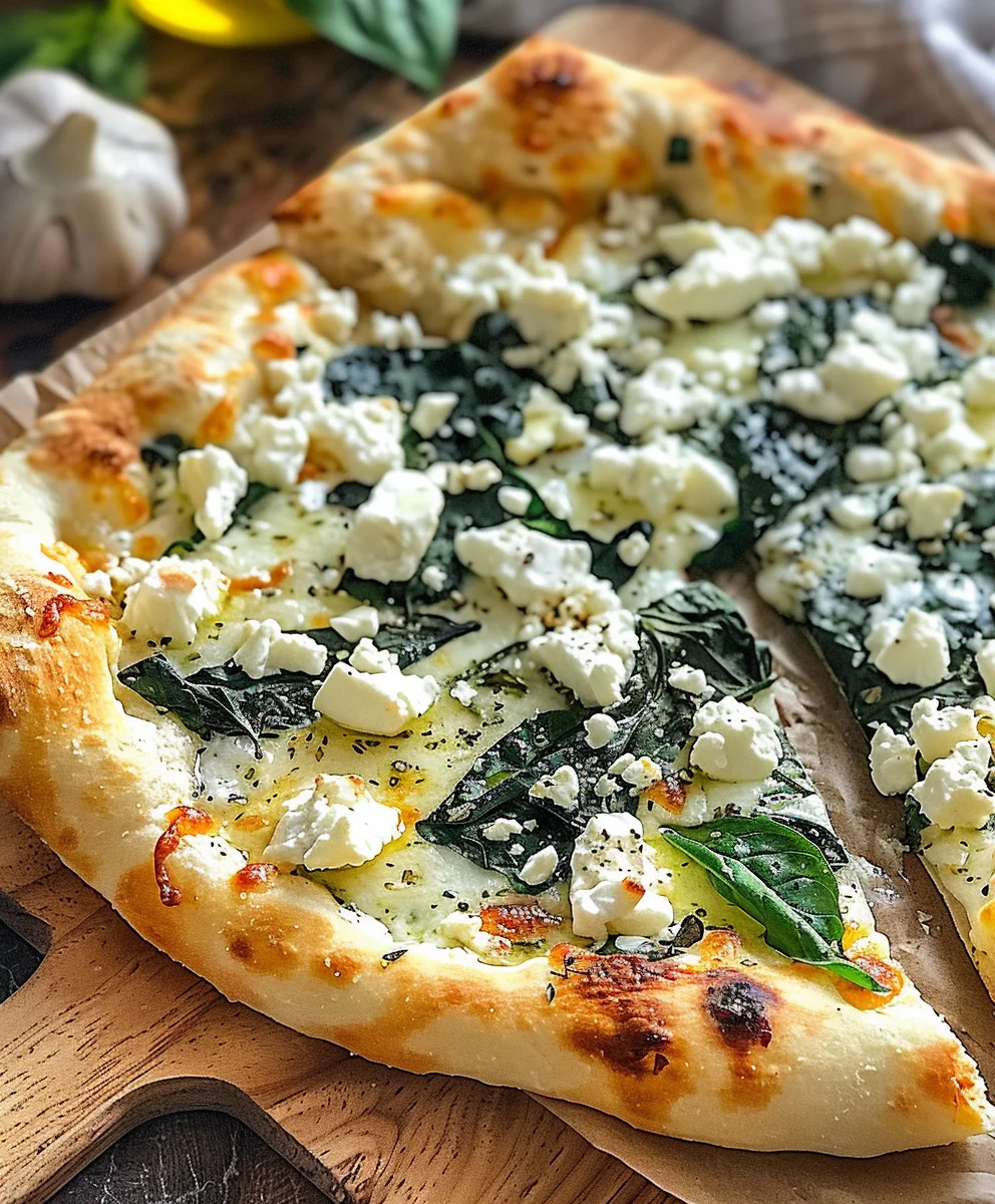 Griechische Weiße Knoblauch-Spinat Pizza: Aromatisch & Lecker