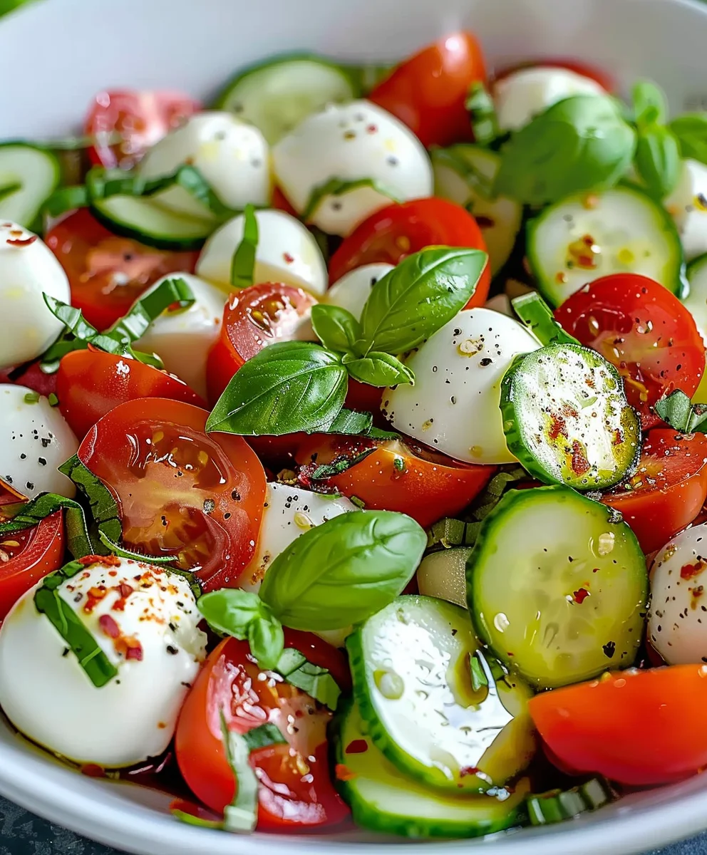 Frischer Gurken Caprese Salat – Dein leichtes Sommerrezept!