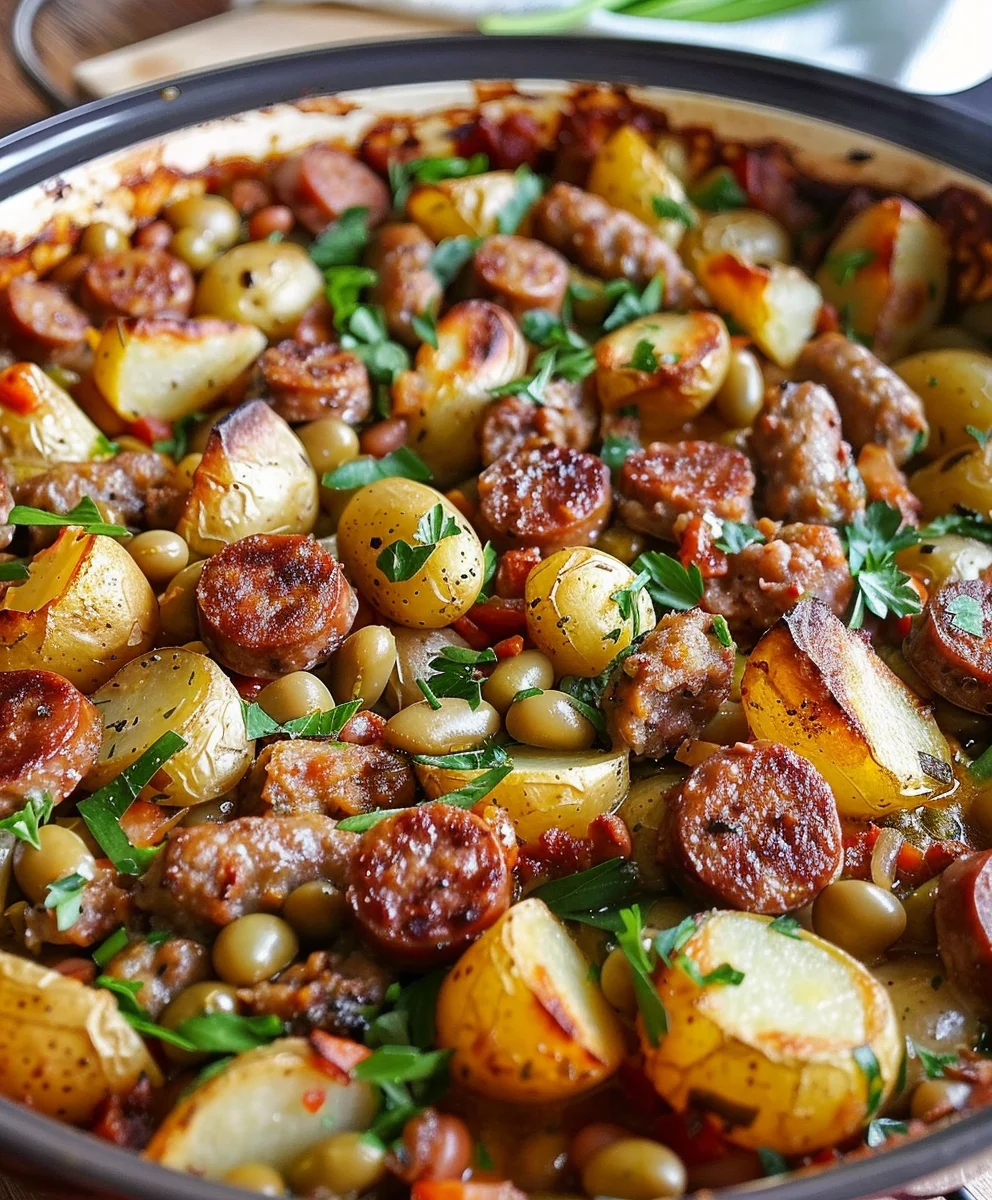 Wurst Bohnen Kartoffel Auflauf: Herzhaft, einfach & lecker!