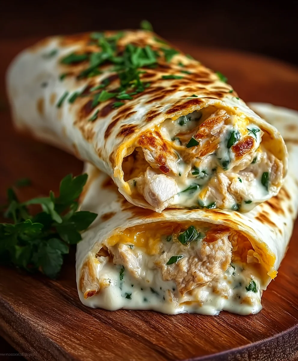 Blitzschnelle Käse-Knoblauch Hähnchen Wraps – fertig in Min!