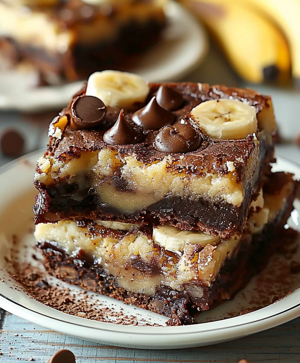 Bananenpudding Brownies: Cremig-schokoladiger Genuss!